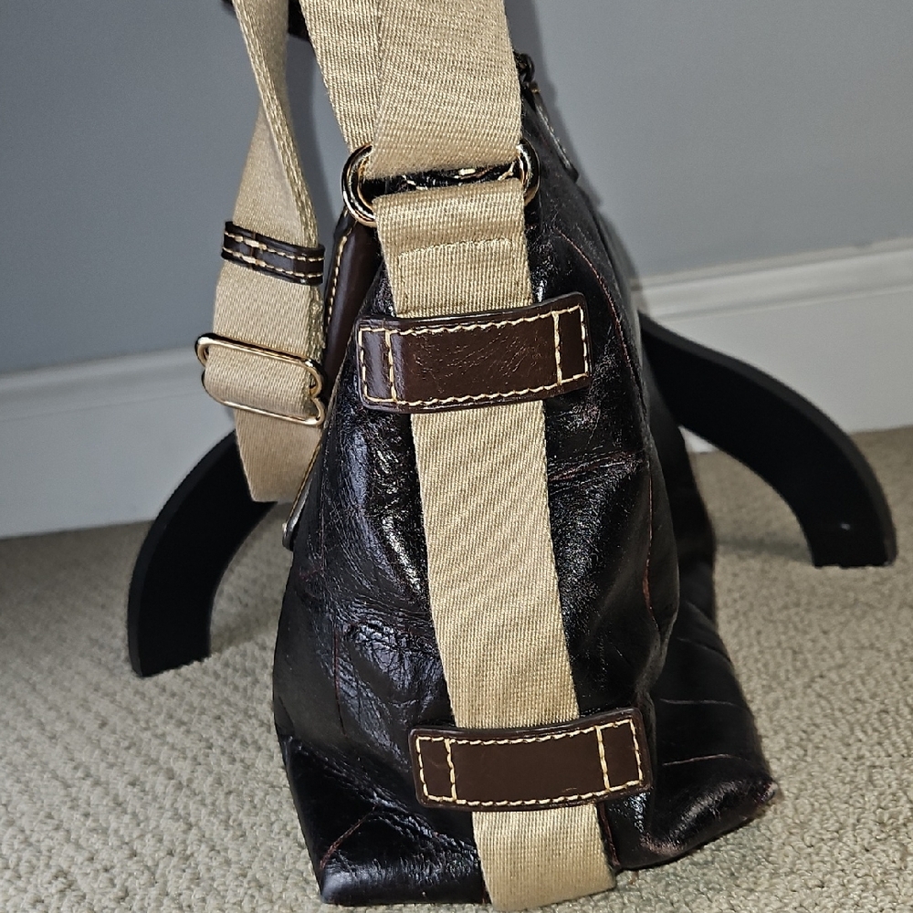 Vintage Condition Dooney&Bourke Brown/Tan Crocodile Embossed Florentine Satchel - Picture 9 of 16
